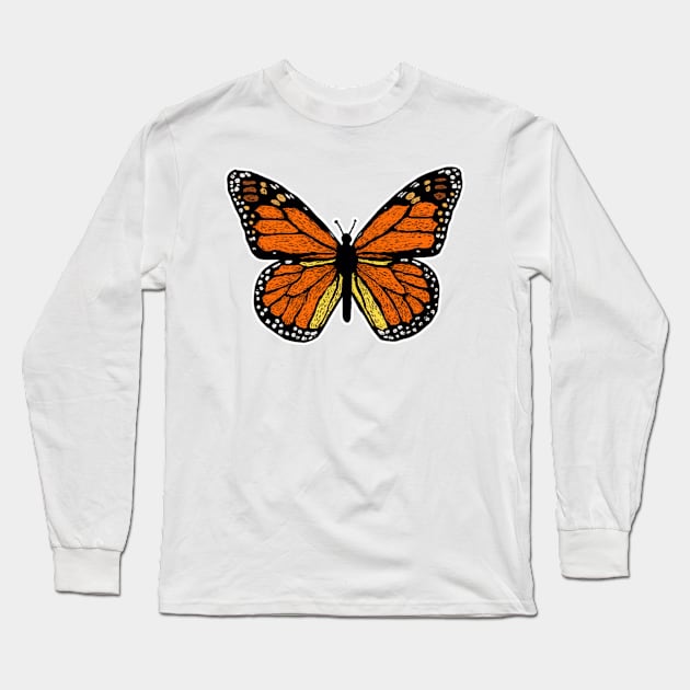 Monarch Butterfly Long Sleeve T-Shirt by Octomanart